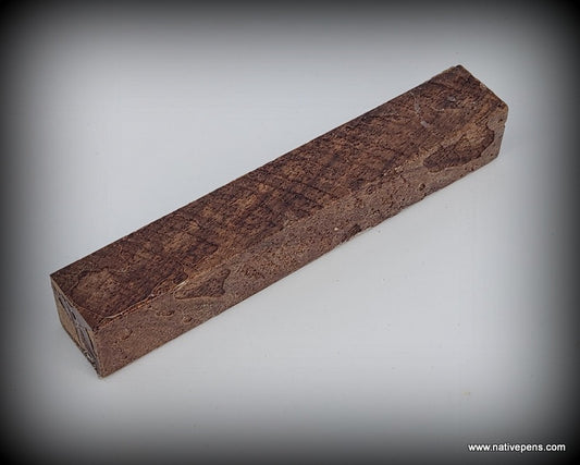 single alburnum walnut stabilized pen blank light and dark brown